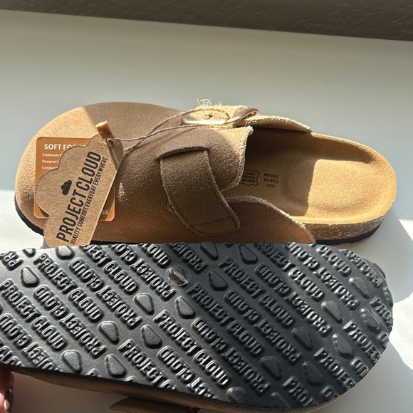 Tan Suede Mules with Buckle - Picture 3 of 3